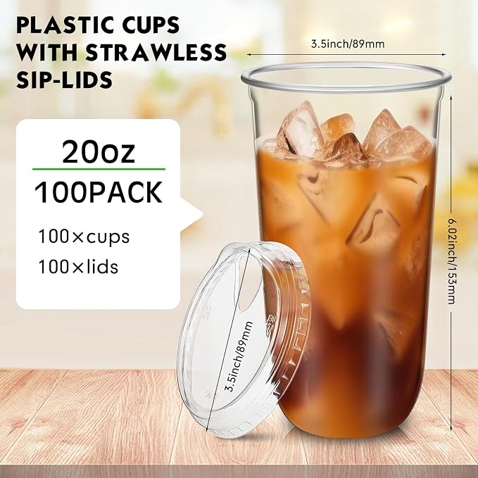 Baderke Clear Plastic Cups