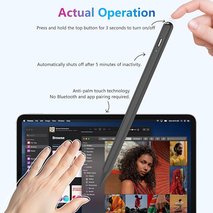 Stylus Pen for iPad 10th 9th 8th 7th 6th Generation, 15Mins Fast Charge for