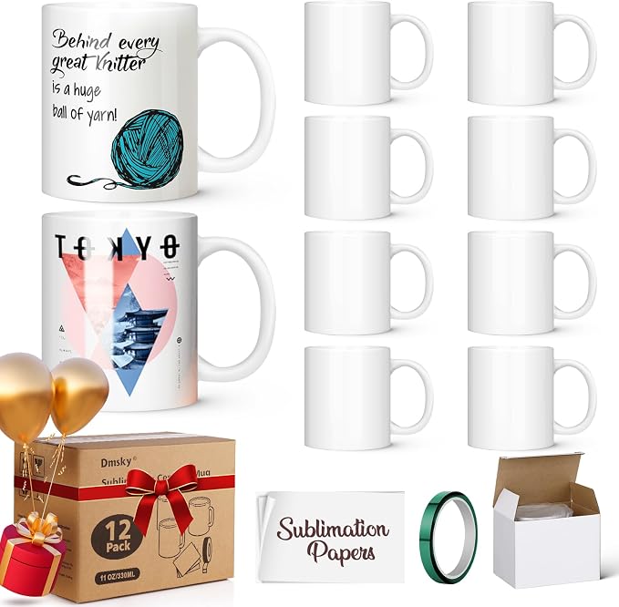 Dmsky Sublimation Coffee Mugs Tazas para Sublimar 11 oz Blank Bulk Coffee Mug