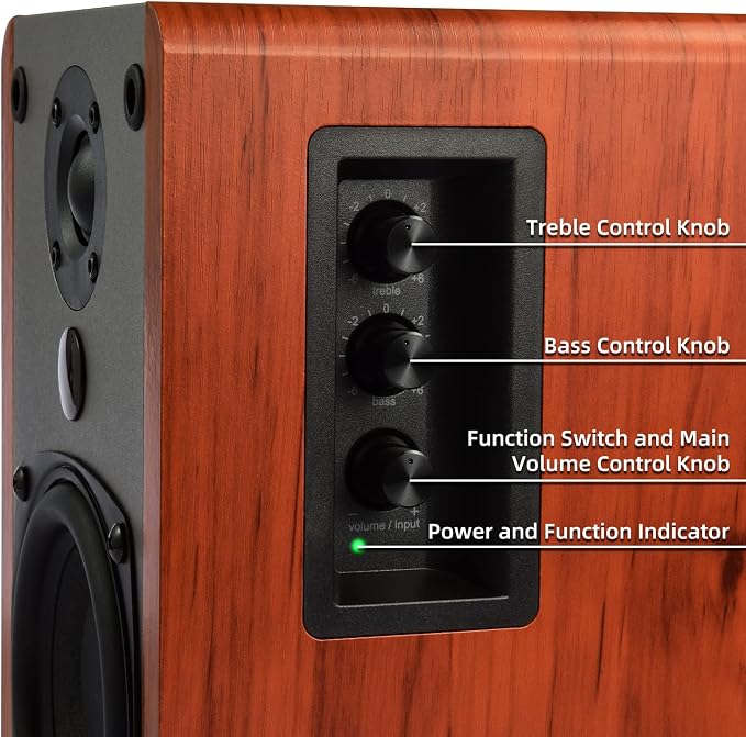 SINGING WOOD BT25 Bluetooth Active Bookshelf Speakers for