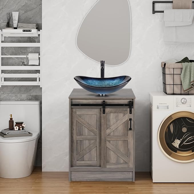 24" Barn Door Bathroom Vanity