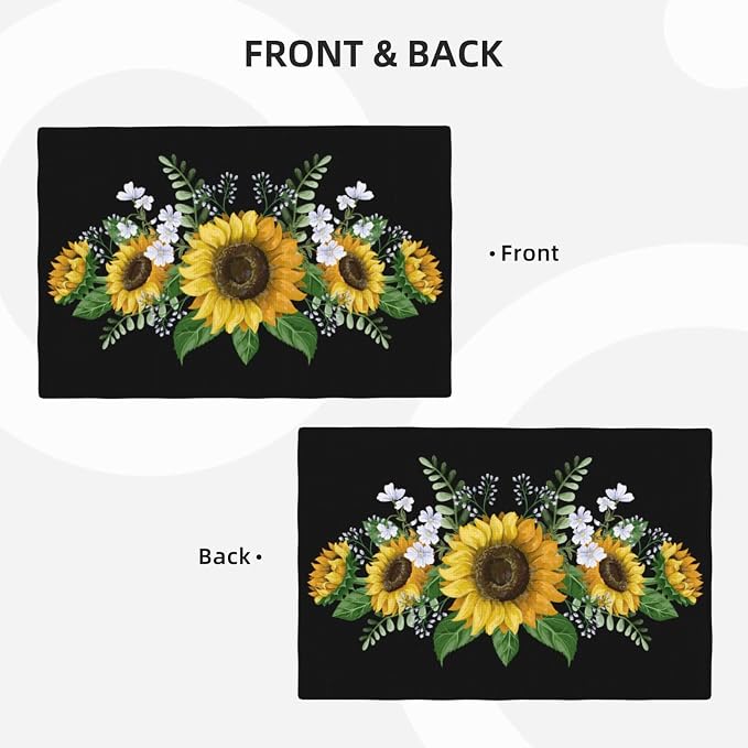 Fiokroo Sunflowers Wild Flowers Placemats Set of 6 Table Mats Table Tableware