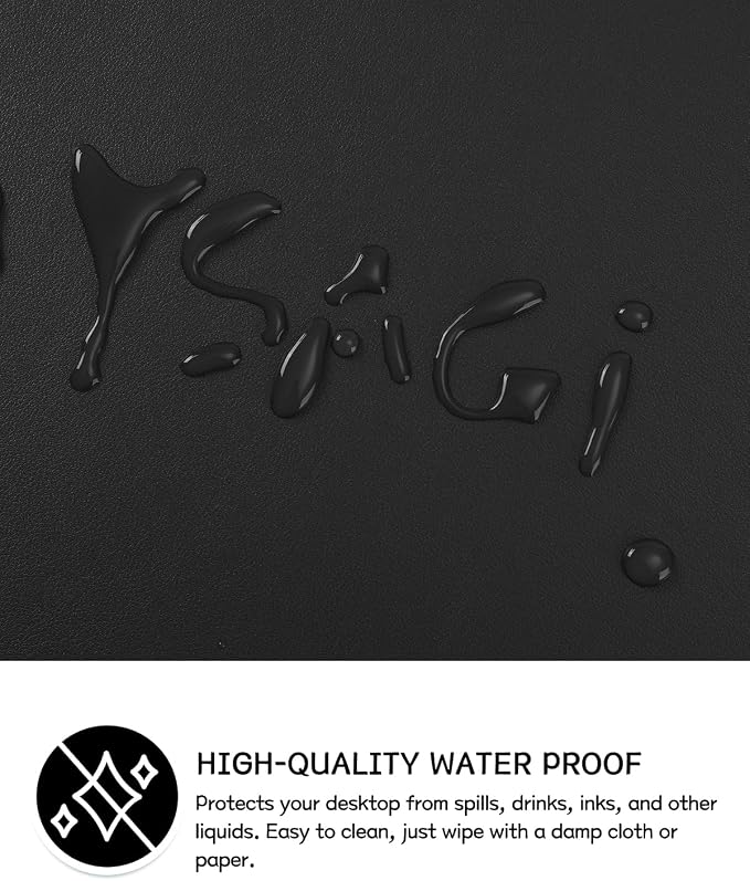 YSAGi Non-Slip Leather Desk Pad L Size, Waterproof Laptop Computer Desk