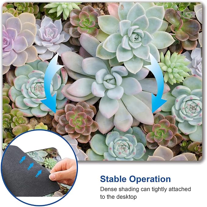 Cute Succulents Mouse Pad, Natural Plants Mousepad