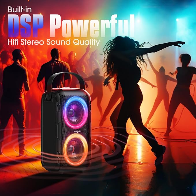 W-KING Party Loudest Portable Bluetooth Speaker Wireless Boom Box, 180W Max Big