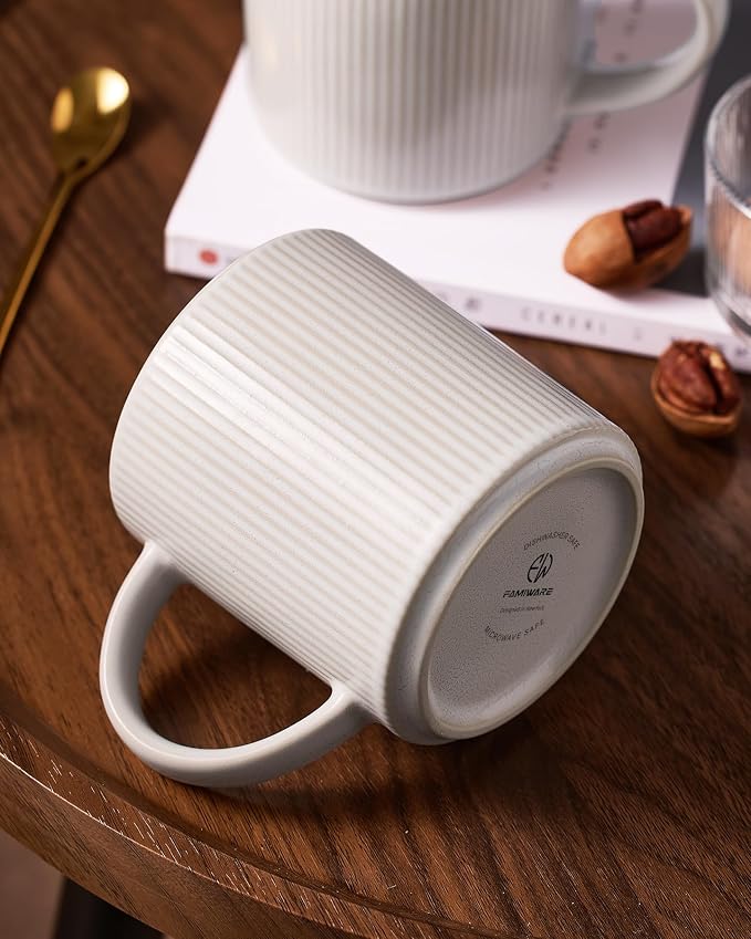 famiware Coffee Mug Set for 8, Star 16 oz Catering Mugs Cup Set