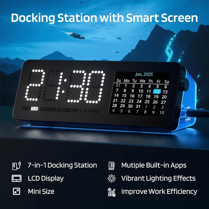 LTC Laptop Docking Station, 7-in-1 USB C Hub