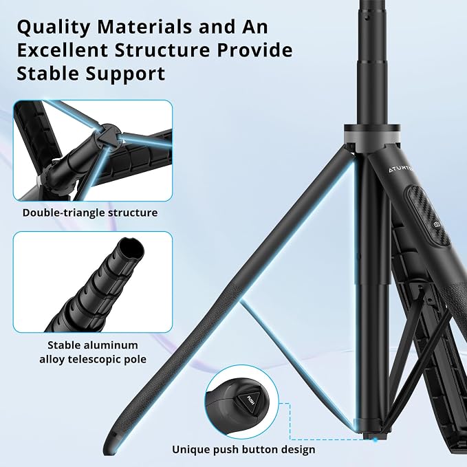 ATUMTEK 51" Selfie Stick Tripod, All in One Extendable Phone Tripod Stand