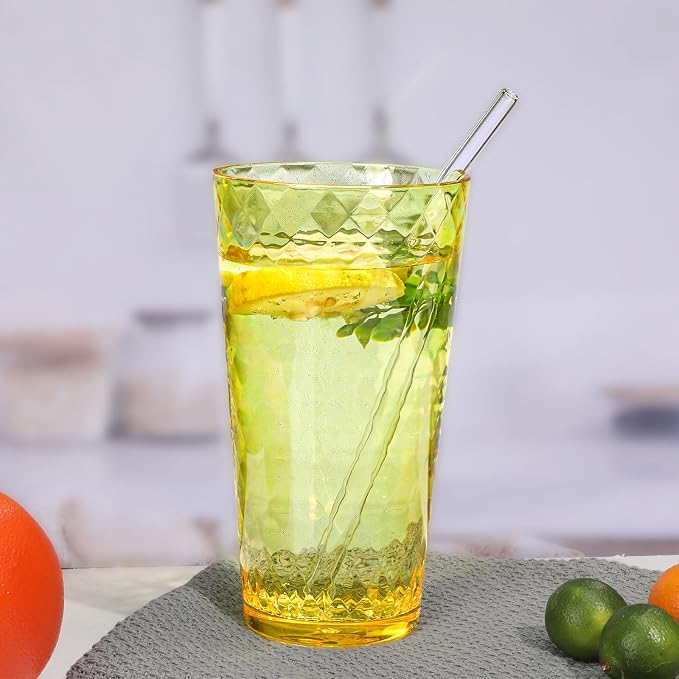 BPA-Free Plastic Tumblers 8 Pack | Reusable Dishwasher Safe | Stackable