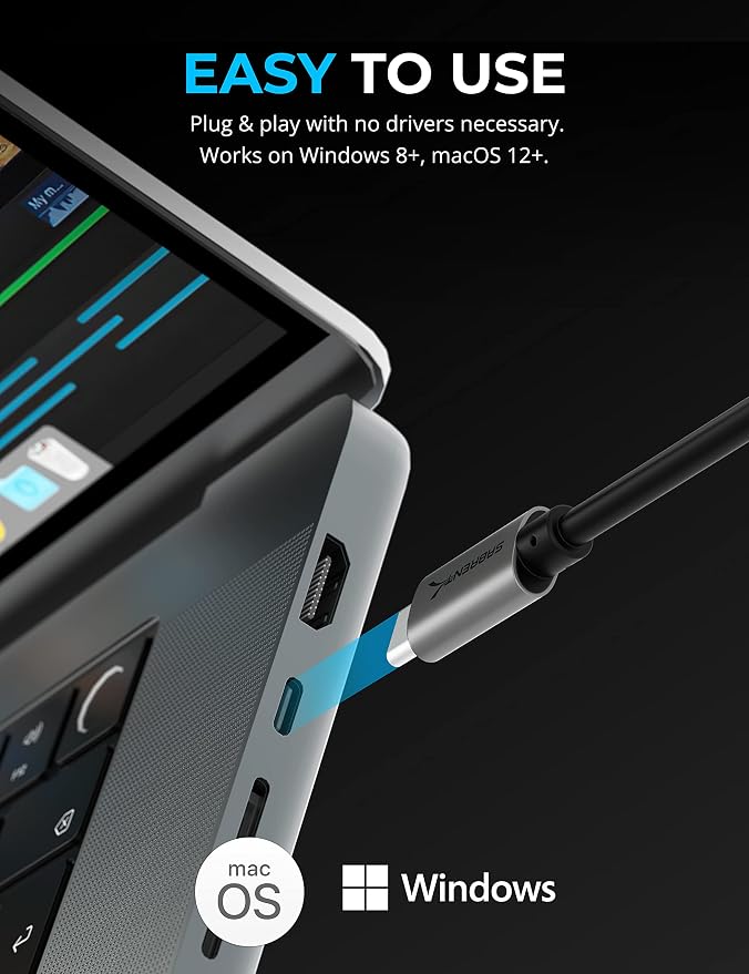 SABRENT USB Type-C Card Reader, Dual-Slot UHS-II SDXC and microSDXC SD 4.0