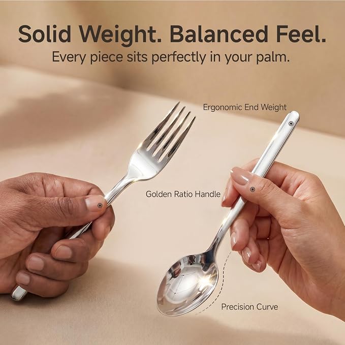 48-Piece Silverware Set with Steak Knives, Flatware Set