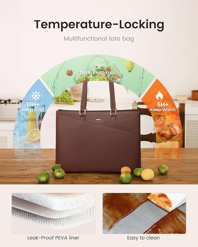 LOVEVOOK Lunch Tote Bag for Women, 3 in 1 Work Bag