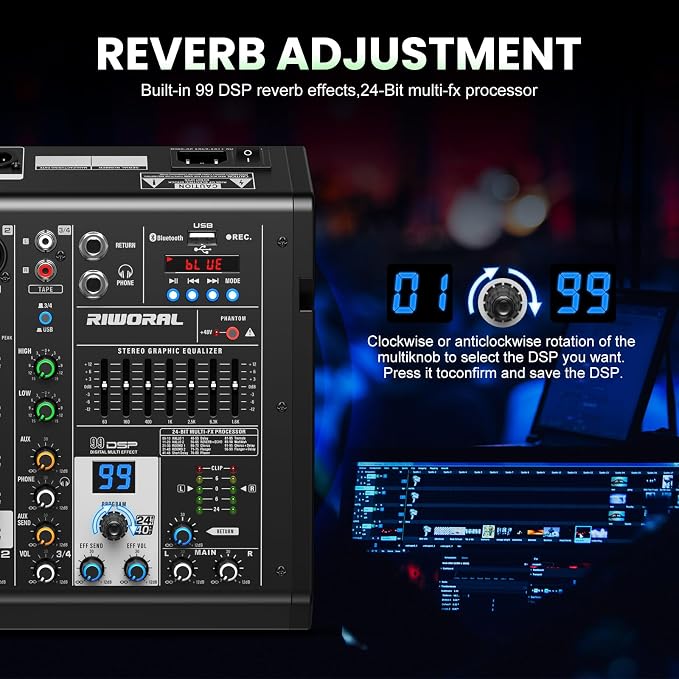 4 Channel Audio Interface DJ Mixer