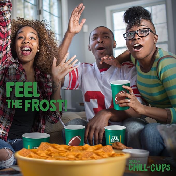 Steel Chill Cups 16 oz. Reusable Party Cups, 100% recyclable