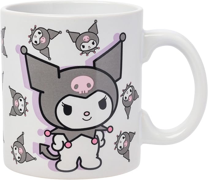 Silver Buffalo Sanrio Hello Kitty and Kuromi Poses, Ceramic Mug, 20oz | Hello