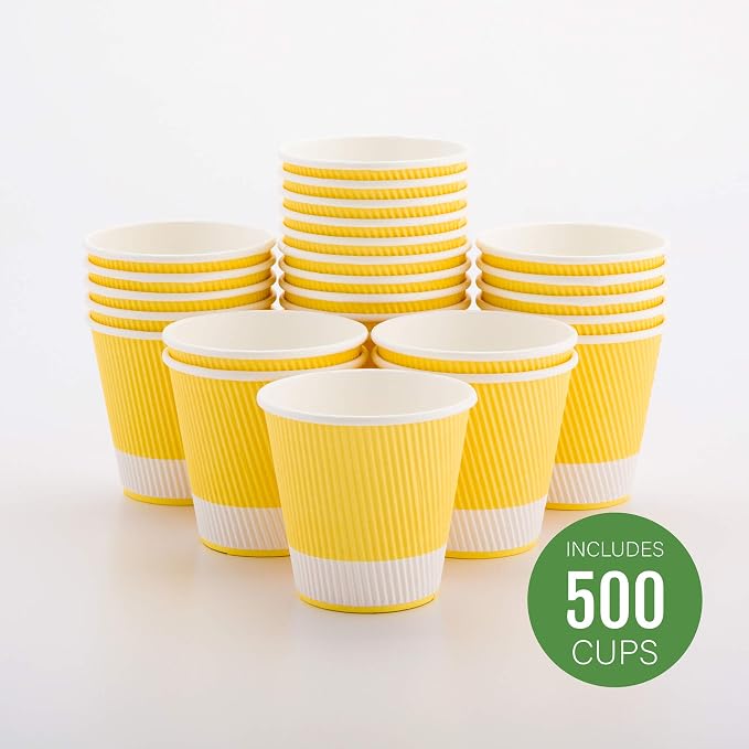Restaurantware 8 Ounce Double Wall Disposable Coffee Cups, 500 Insulated Light