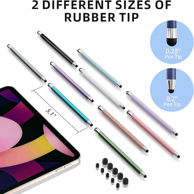 Stylus Pen for Touchscreen 10Pcs, 2-in-1 High Sensitivity & Precision Stylists