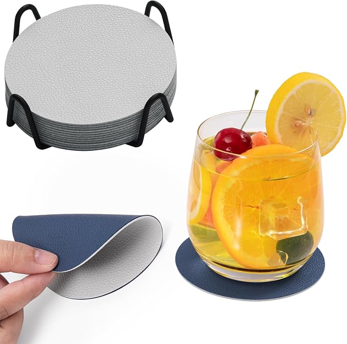 Faux Leather Drink Coasters