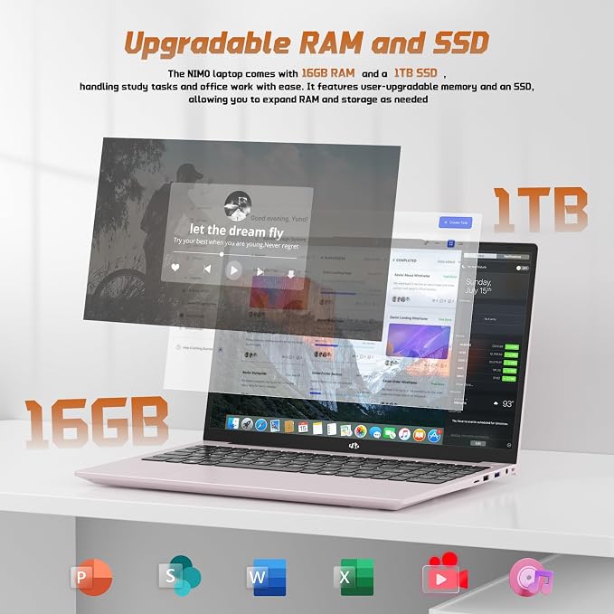 NIMO 15.6" FHD IPS Laptop, Intel N150, 16GB RAM 1TB SSD, Backlit Keyboard