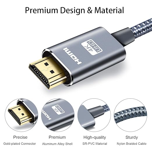 LEADSTAR HDMI Cable 4K 10 ft / 3m, High Speed HDMI 2.0 Cord Braided | 4K@60Hz