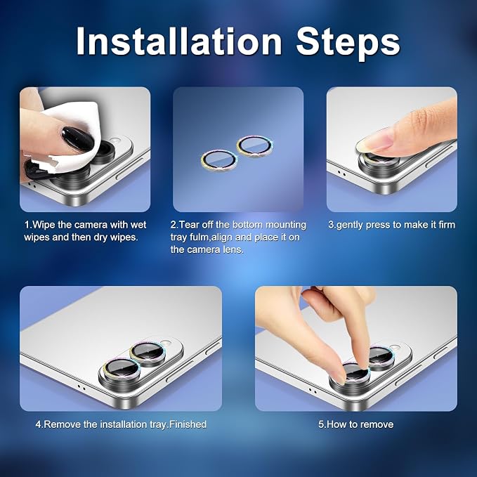for Samsung Galaxy S25 Edge Camera Lens Protector, Individual Metal Ring