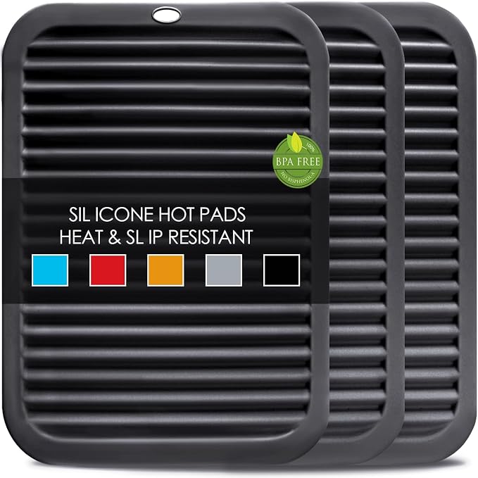 Silicone Trivets for Hot Pots and Pans, 3 Pack Heat Resistant Pot Holders for