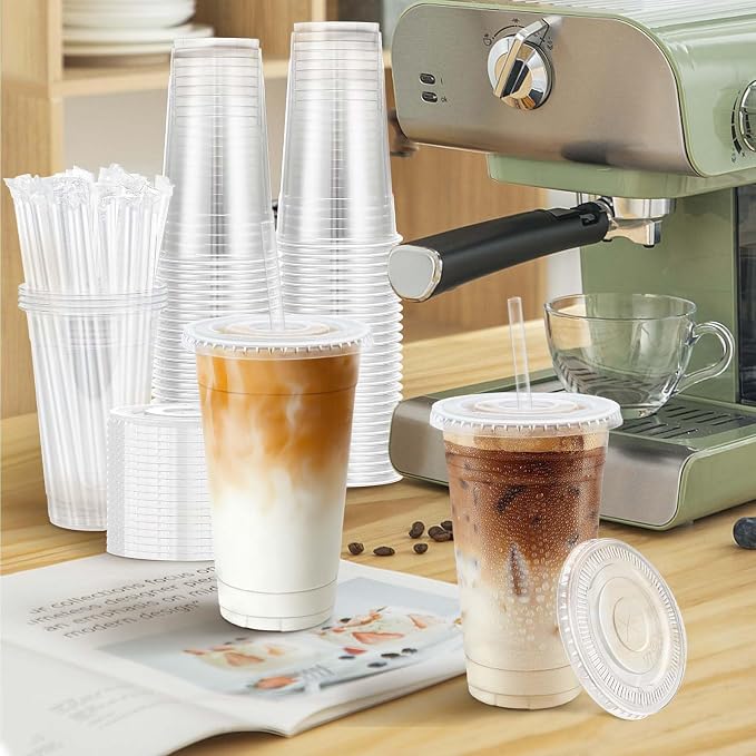 Clawsoff 100 Pack 20 oz Disposable Clear Plastic Cups