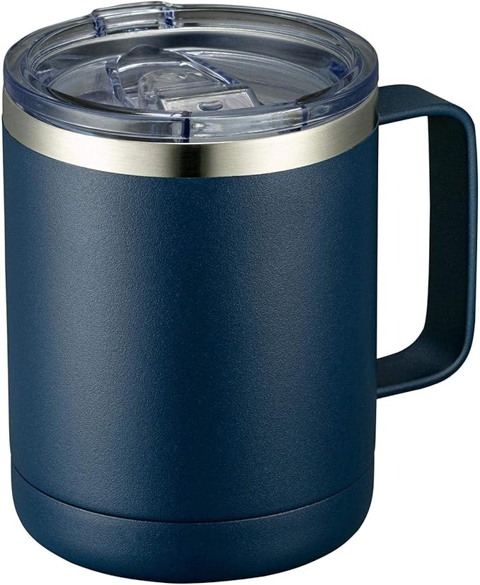 MEWAY 12oz Coffee Mug With Handle and Sliding Lid, Stainless Steel Travel