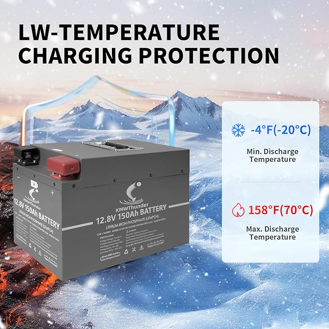 LiFePO4 Battery, 12V 150AH Lithium Battery