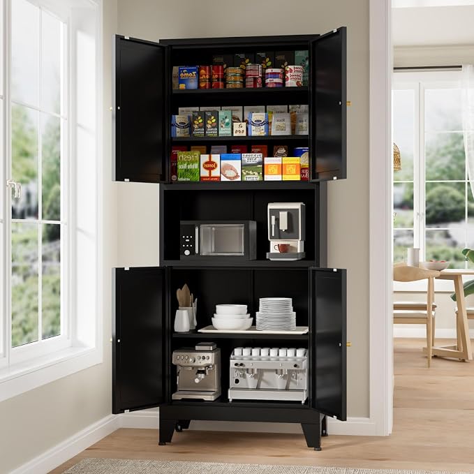 Metal Kitchen Pantry Cabinet, Freestanding Cupboards
