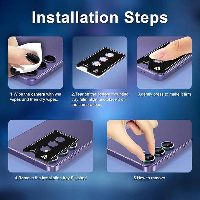 for Samsung Galaxy S25 Plus Camera Lens Protector, Individual Metal Ring