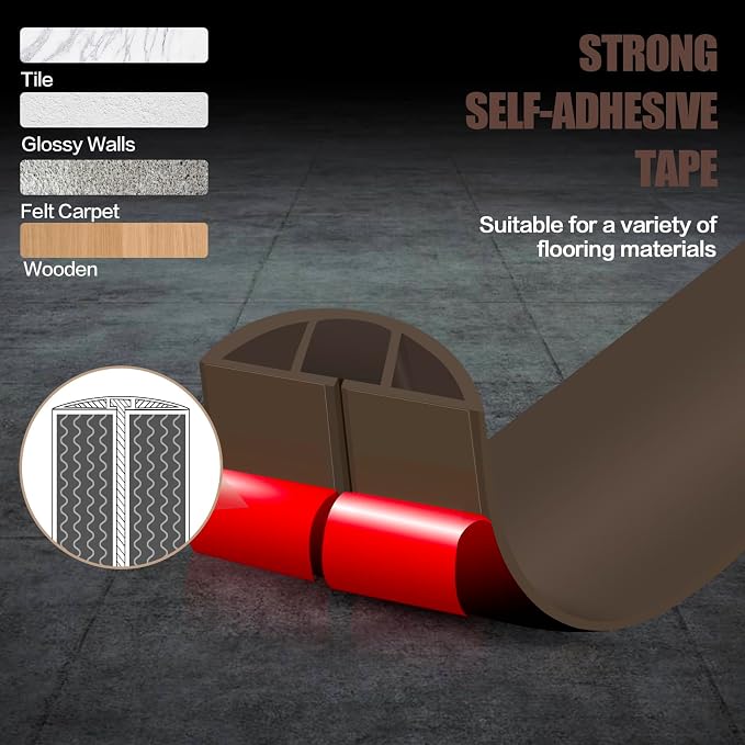 Floor Cord Cover Cable Cavity Self Adhesive Cord Hider Floor 3.3FT Floor Cable