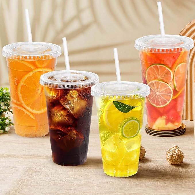 Clawsoff 100 Pack 20 oz Disposable Clear Plastic Cups