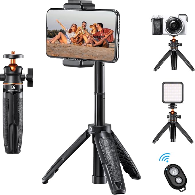 K&F Concept Selfie Stick Tripod, 360 Degree Rotation Mini Phone Stand