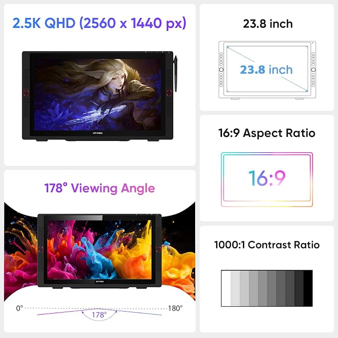 XPPen Artist 24 Pro 2.5K QHD Drawing Tablet