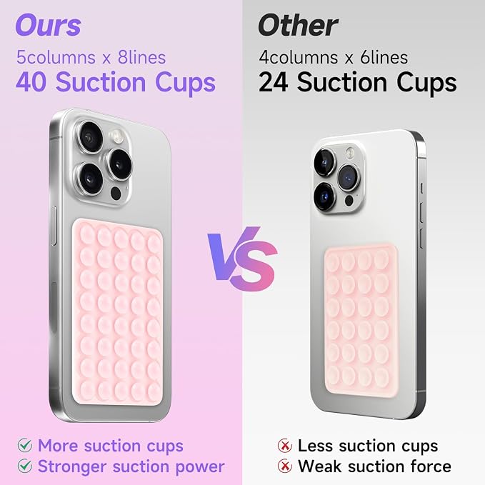 Silicone Suction Phone Case Mount, Non Slip Suction Cup Phone Mount, Phone
