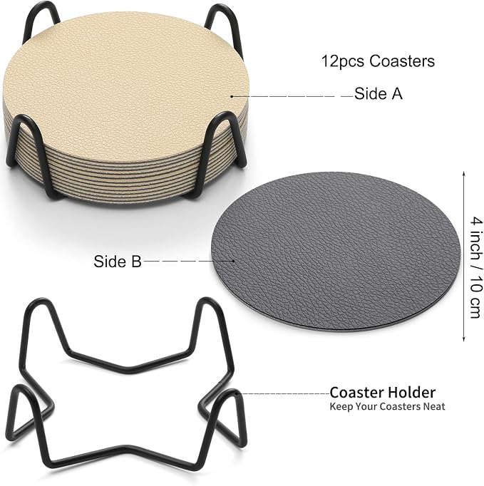 Faux Leather Drink Coasters