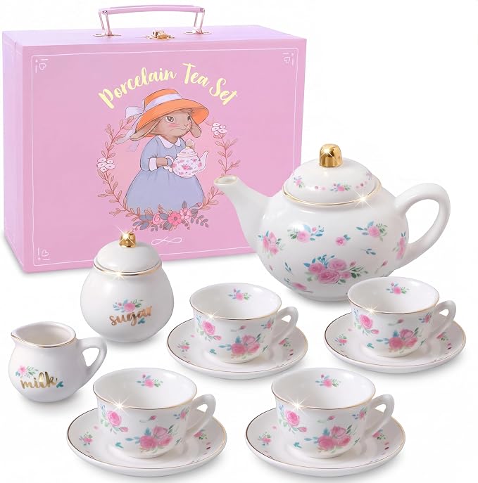 Giggle & Honey® White Floral Tea Party Set