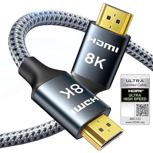 ARISKEEN 8K HDMI Cable 4 FT, 48Gbps High Speed HDMI 2.1 Cable, 8K 60Hz
