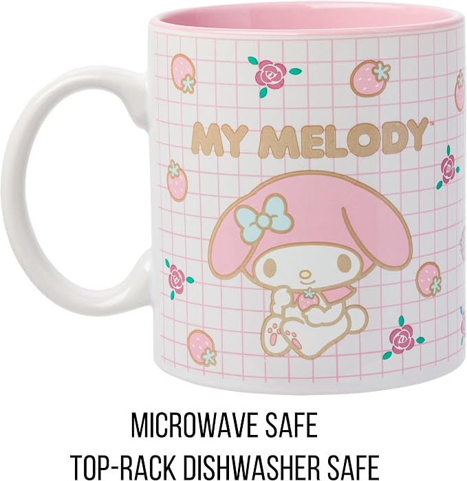 Silver Buffalo Sanrio Hello Kitty and My Melody Duo, Ceramic Mug, 20oz | Hello