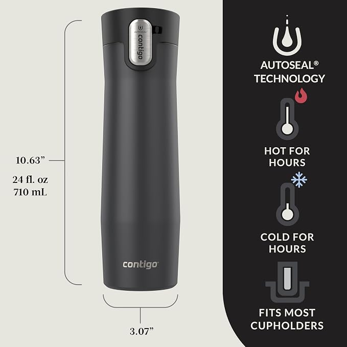 Contigo West Loop 3.0 Stainless Steel Insulated Travel Mug, Leak Proof