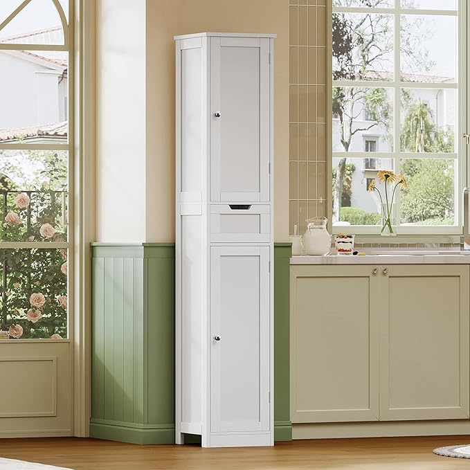Tall Bathroom Cabinet, Slim Narrow Bathroom Storage Cabinet