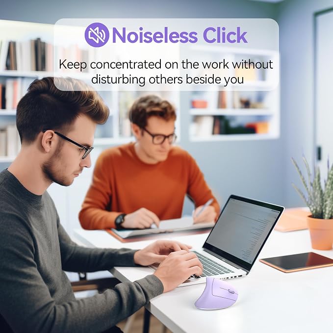 TECKNET Ergonomic Mouse Wireless, Rechargeable Mouse Wireless Silent