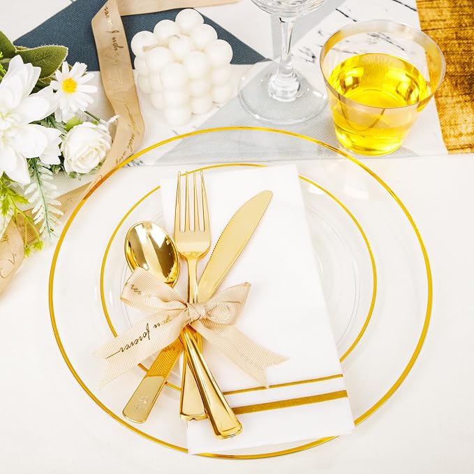 SUT 350Pcs Plastic Dinnerware Set