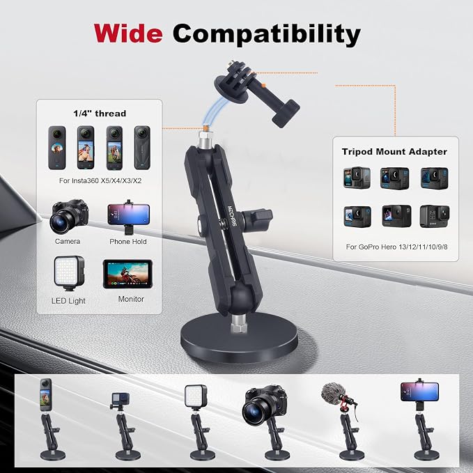 Magnetic Camera Mount for Action Camera, 12 Strong Magnet Base