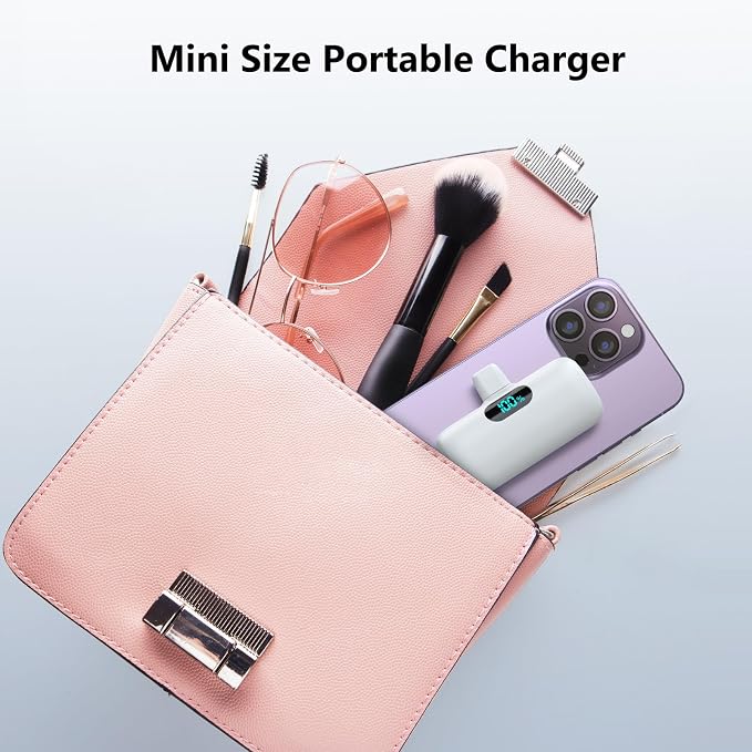 Samll Portable Charger for iPhone 16/15 Series, 5000mAh 3A PD USB C Power Bank