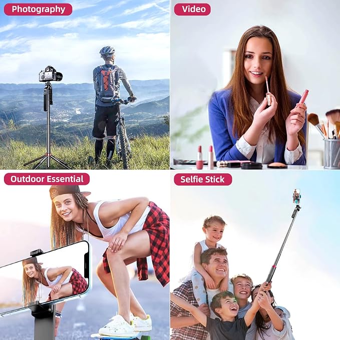 WOVTE 71" Selfie Stick with 2 Lights, Extendable Stand