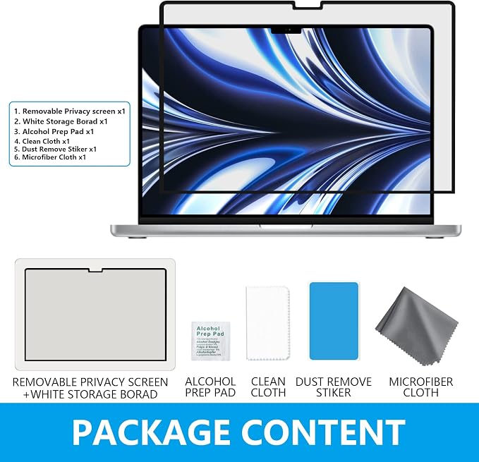 FILMEXT MacBook Air M2 13.6-inch Screen Protector, Privacy Shield, 2022 Release