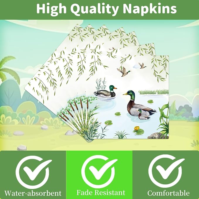 Rakuto Mallard Duck Baby Shower Decorations, Serve 24