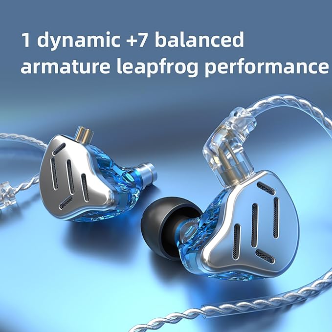 CCA KZ Zax in Ear Monitor Headphones 16 Units 7BA 1DD Hybrid Drivers HiFi IEM
